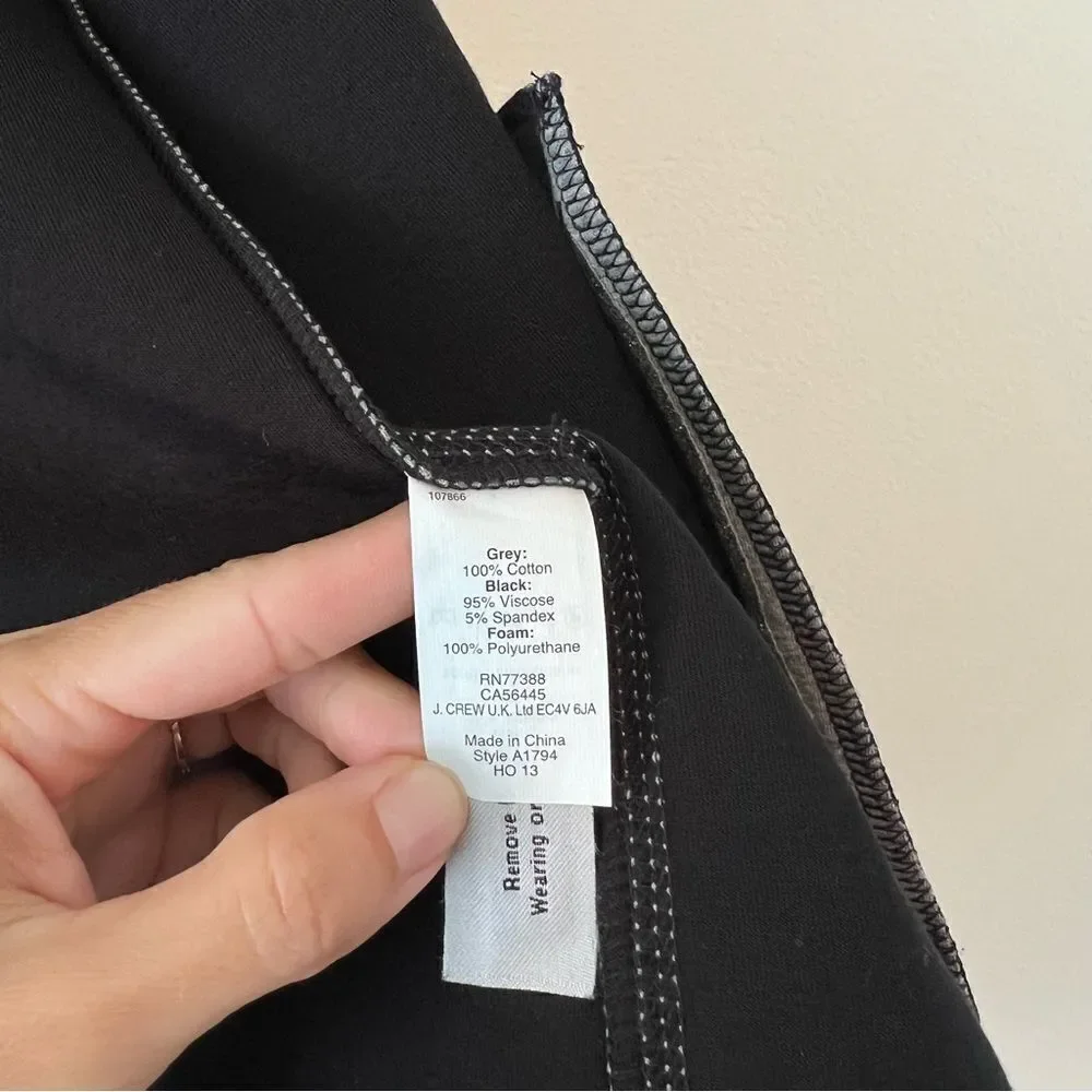 J. Crew Surf Varsity Neoprene Jacket Black Gray Size 6 Full Zip Sport